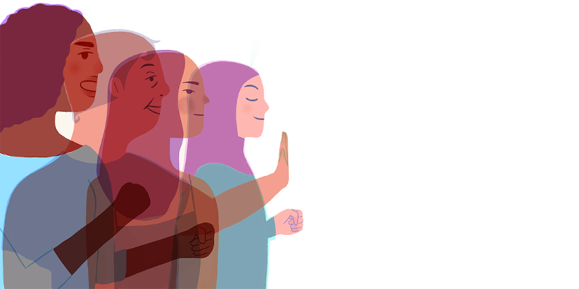 4 femmes de profil